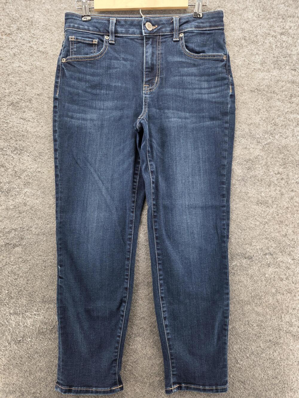 Maurices Jeans Womens 8 High Rise Stretch Denim Straight Leg Pants Dark Wash